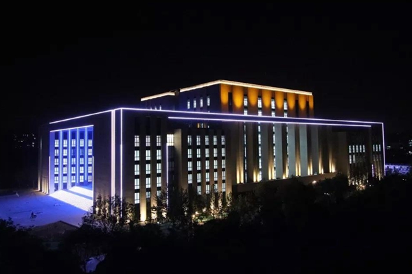 蘭州理工大學西校區圖書館璀璨夜景